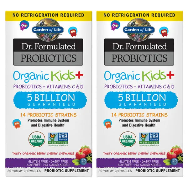 2 Pack - Garden of Life Dr. Formulated Probiotics Organic Kids+ Gummy Berry Cherry 30 Count Garden of Life